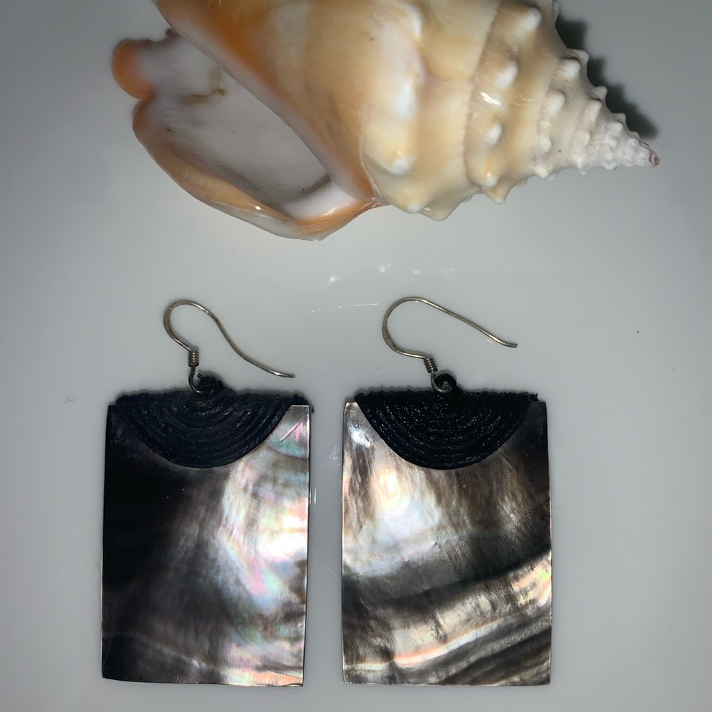 Abalone sterling silver earrings